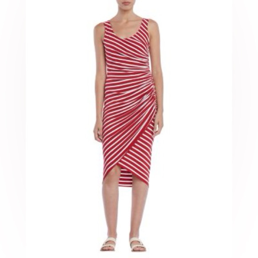 Bailey 44 Objet d’Art Ruched Stripes Dress, S